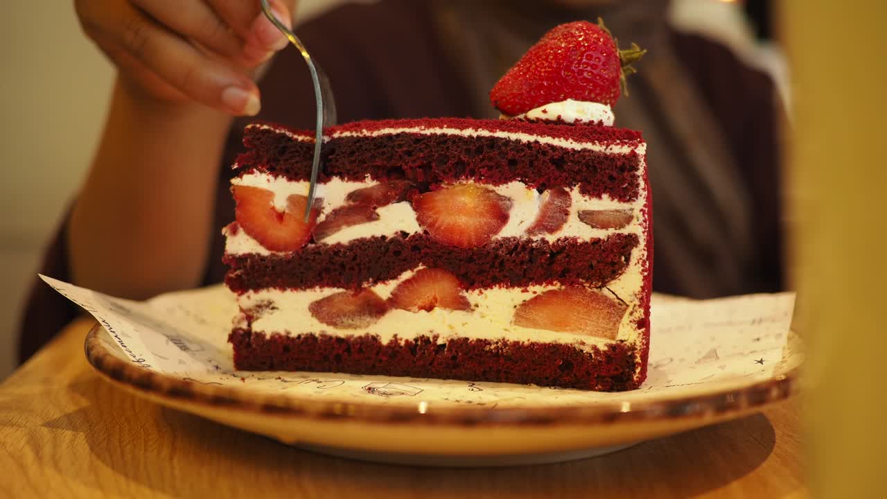 Red Velvet Cake with Strawberries
