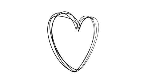 hand drawn scribble heart, logo design element.