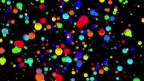 4k bucle fondo abstracto sin costuras con hermosas gotas multicolores en estilo plano 2d se mueven suavemente como burbujas de pintura en líquido. luma mate como canal alfa.