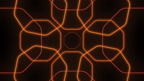 repeat pulse neon hexagons pattern on black gradient