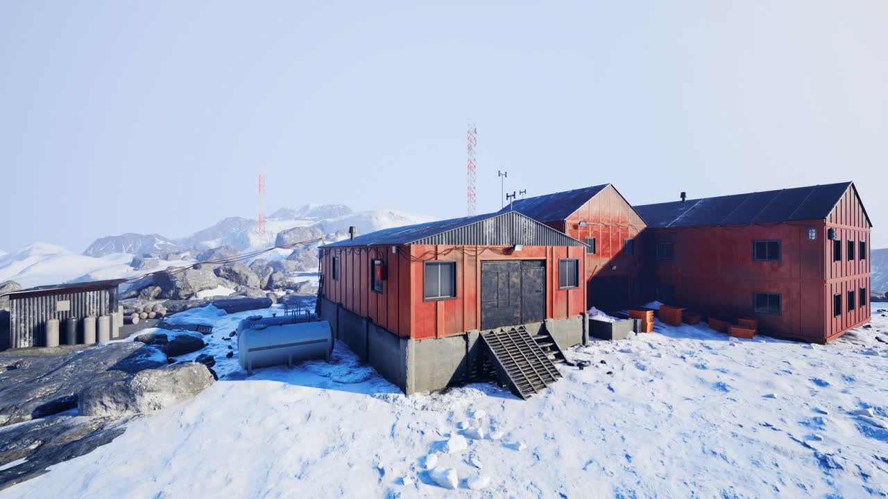 Exploring a remote research facility nestled in the snowy mountains