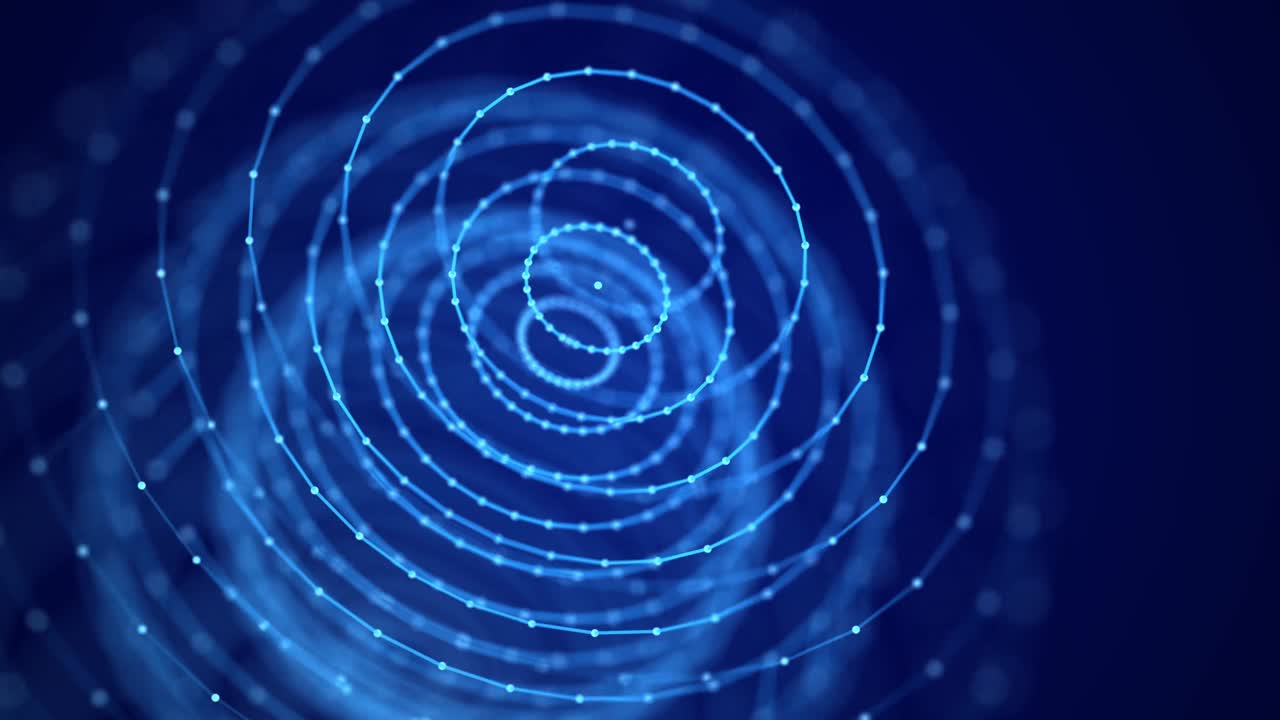 연결 지점을 가진 기술 구. 디지털 추상 네트워크 구조. 3d 렌더링.