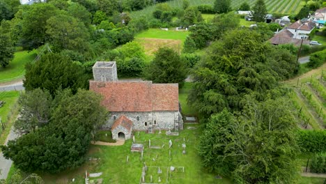 A-forward-moving-shot-towards-Elmstone-church