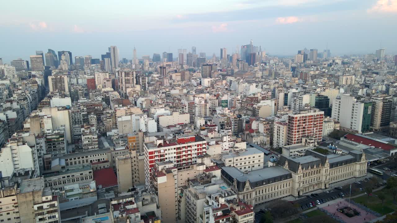 Buenos Aires Sarmiento Palace Argentina capital city aerial drone urban skyline