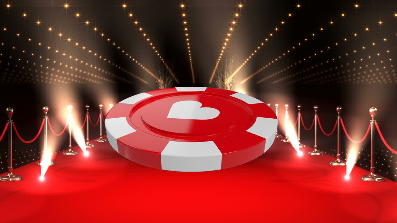 Video di fiche da poker su tappeto rosso