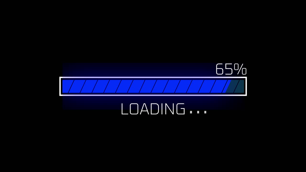 Digital Loading Progress Bar Animation Filling Up