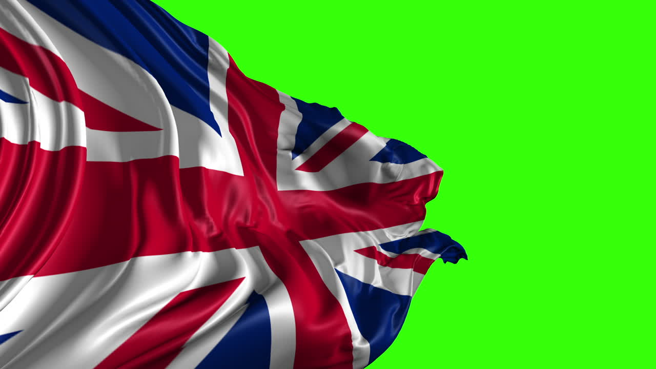 British Flag on Green Screen