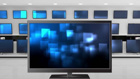 television with glowing square effects