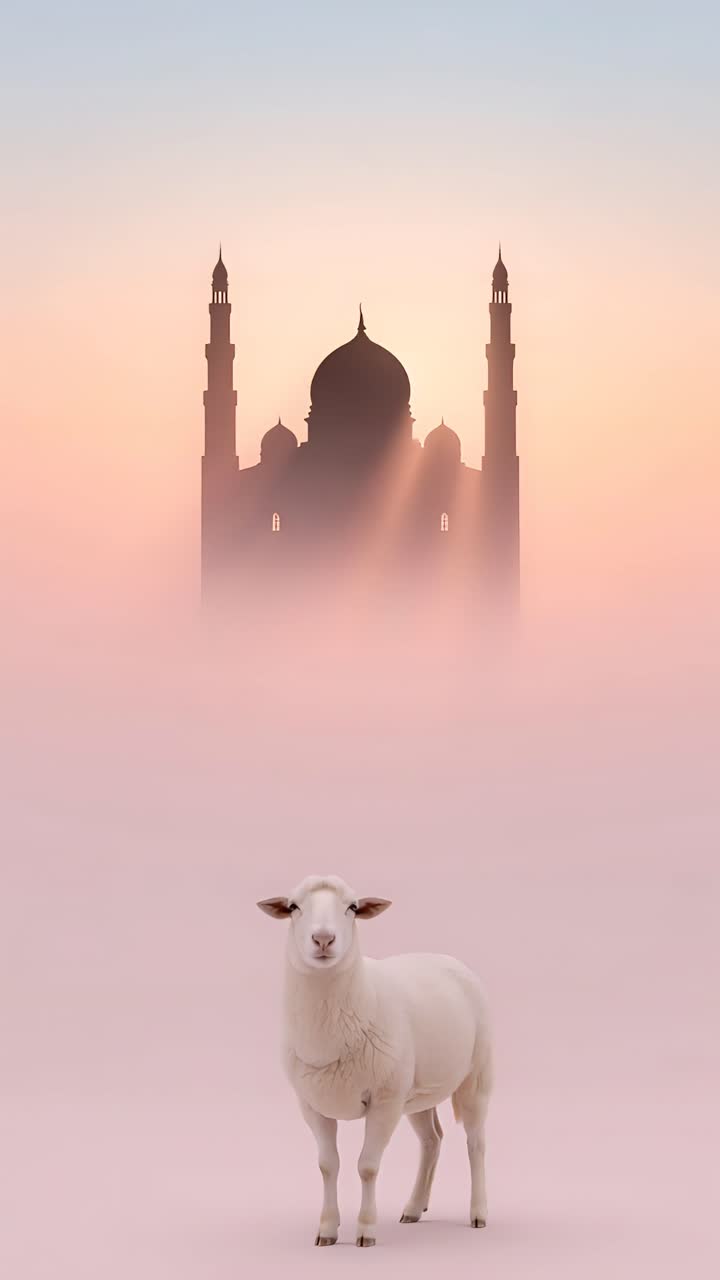 Mesquita Eid al-Adha Fundo Islâmico 4K.