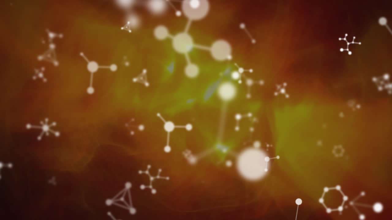 animación de las conexiones sobre ondas naranjas sobre fondo negro