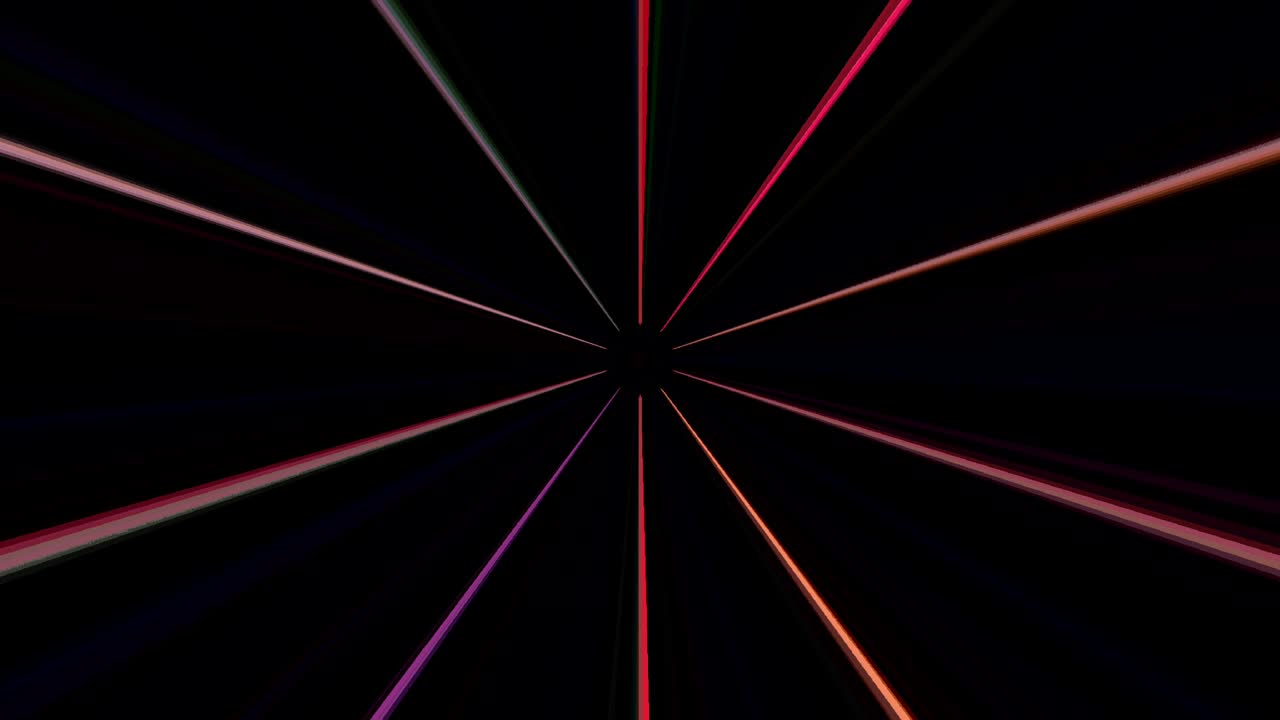 linee luminose luminose impostate movimento d'onda, colorate, su sfondo nero