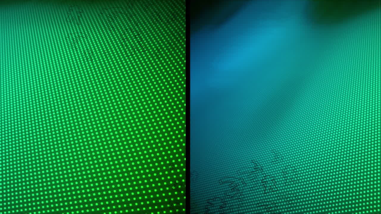 анимация светлых пятен и форм на зеленом фоне