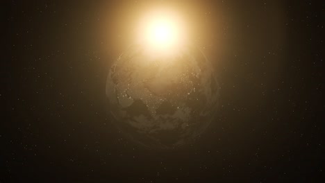 realistic earth day to night transition on asia