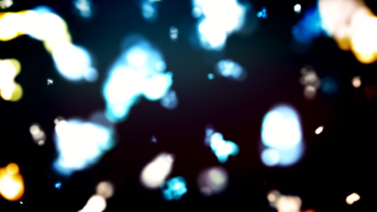 4k 다채로운, 초점을 맞추지 않은, 반이는, 보케와 같은 추상적인 빛  4k 비디오 루프 가능한 배경 - 파란색, 노란색, 오렌지색, 색