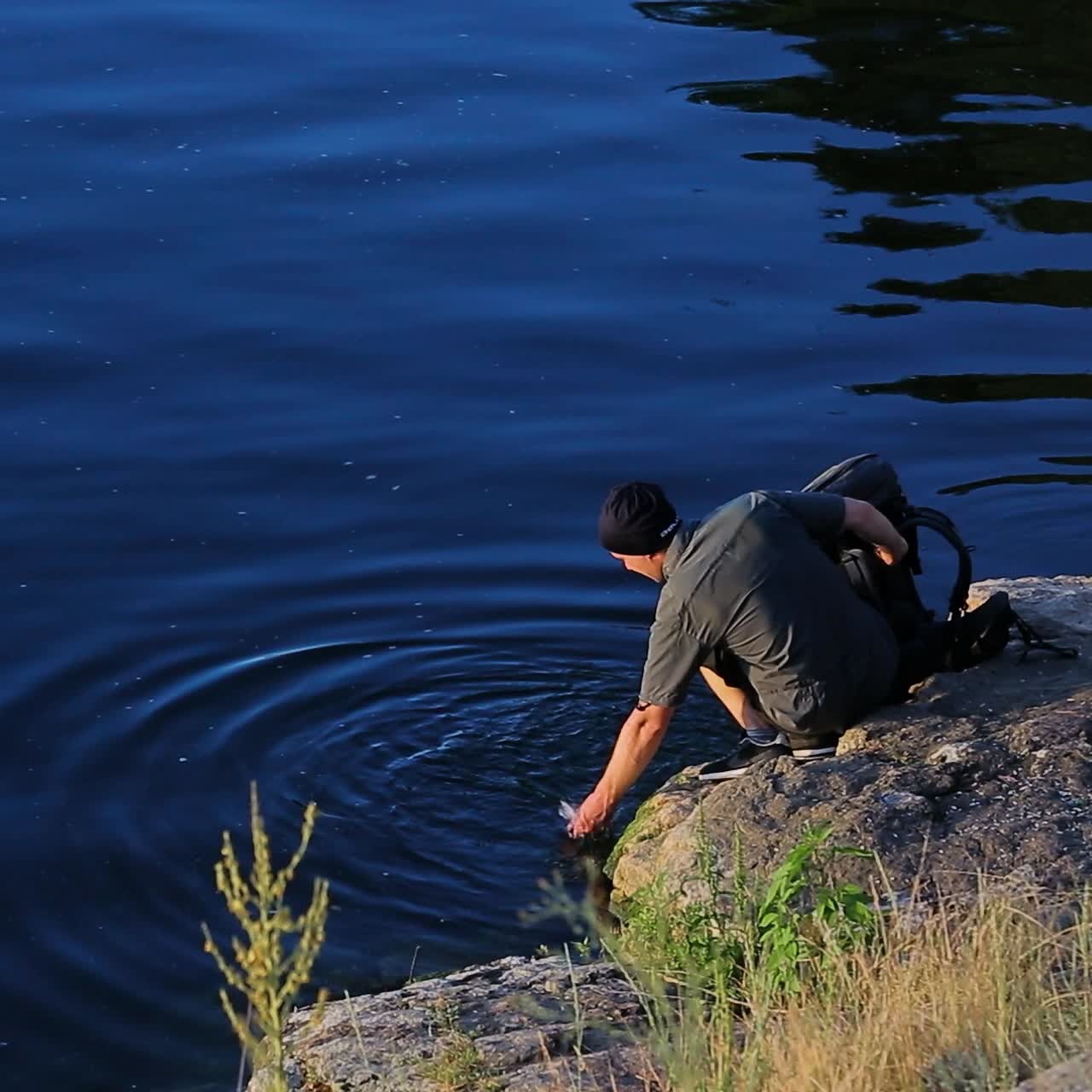 Adult Hiking With Backpack