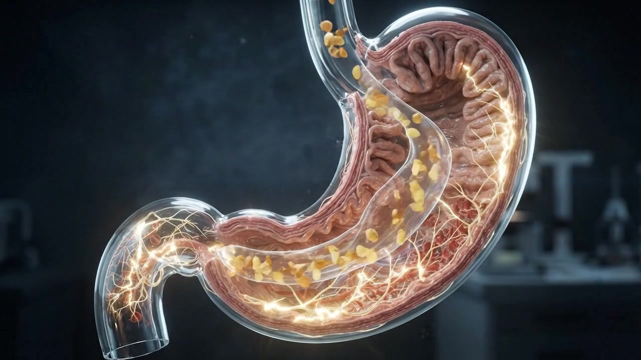3D Medical Animation of Human Stomach Digestion Process