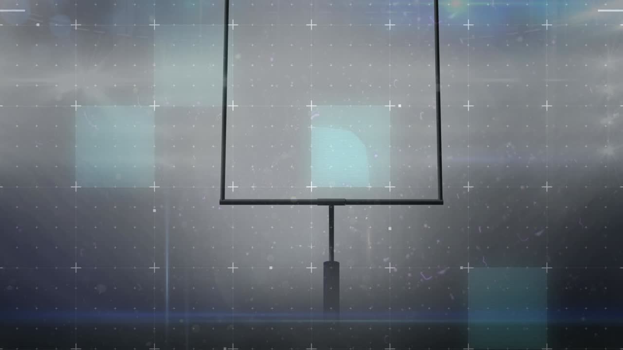 스포츠 경기장 위의 간섭 및 데이터 처리의 애니메이션