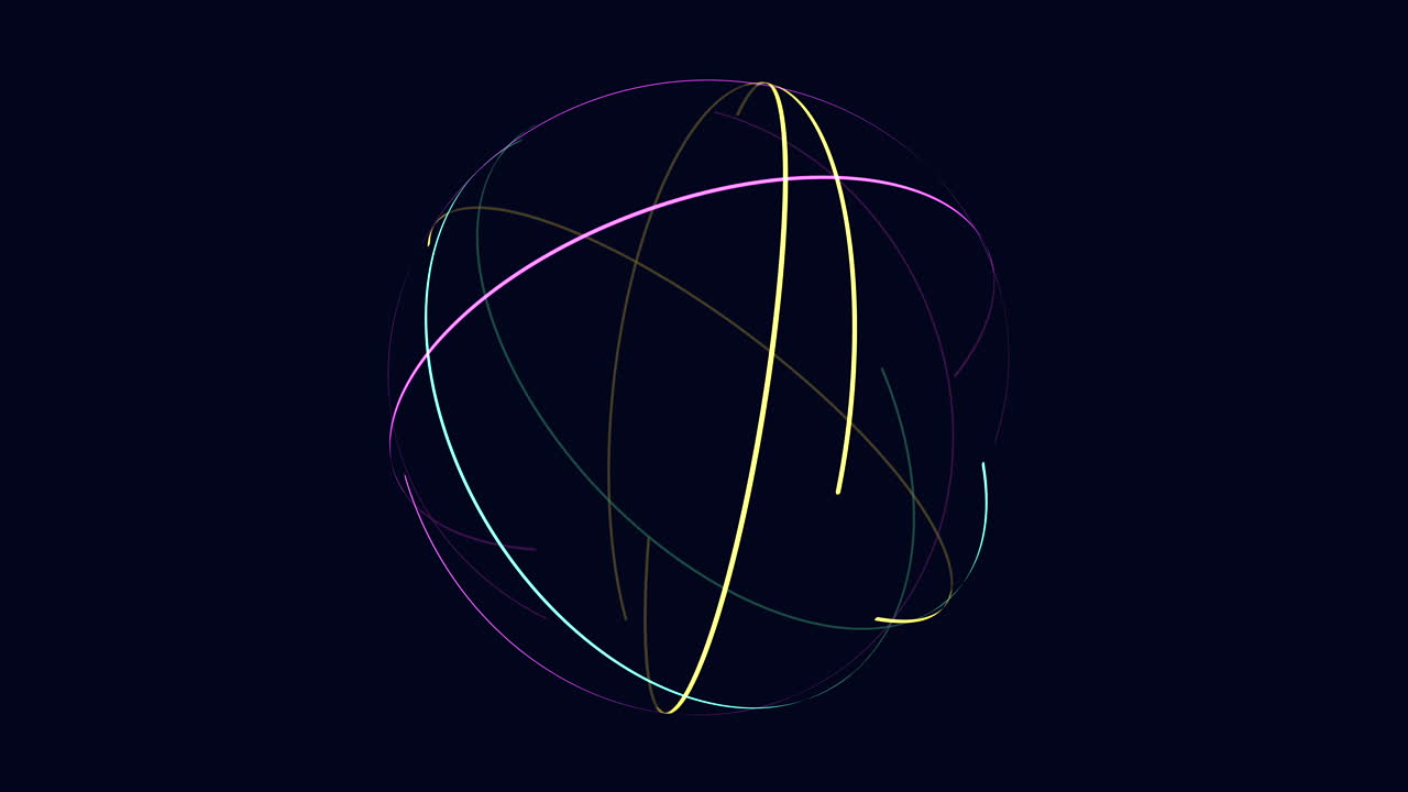 Motion abstract and futuristic sphere with dots and lines in dark space 2