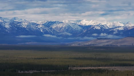 beautiful drone shot of mountain ranges outside of west yellowstone