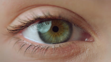 Vídeo-Macro-Del-Ojo-Derecho-Femenino.-Vista-Extremadamente-Cercana-Del-Ojo-Azul-De-La-Mujer-En-Movimiento.