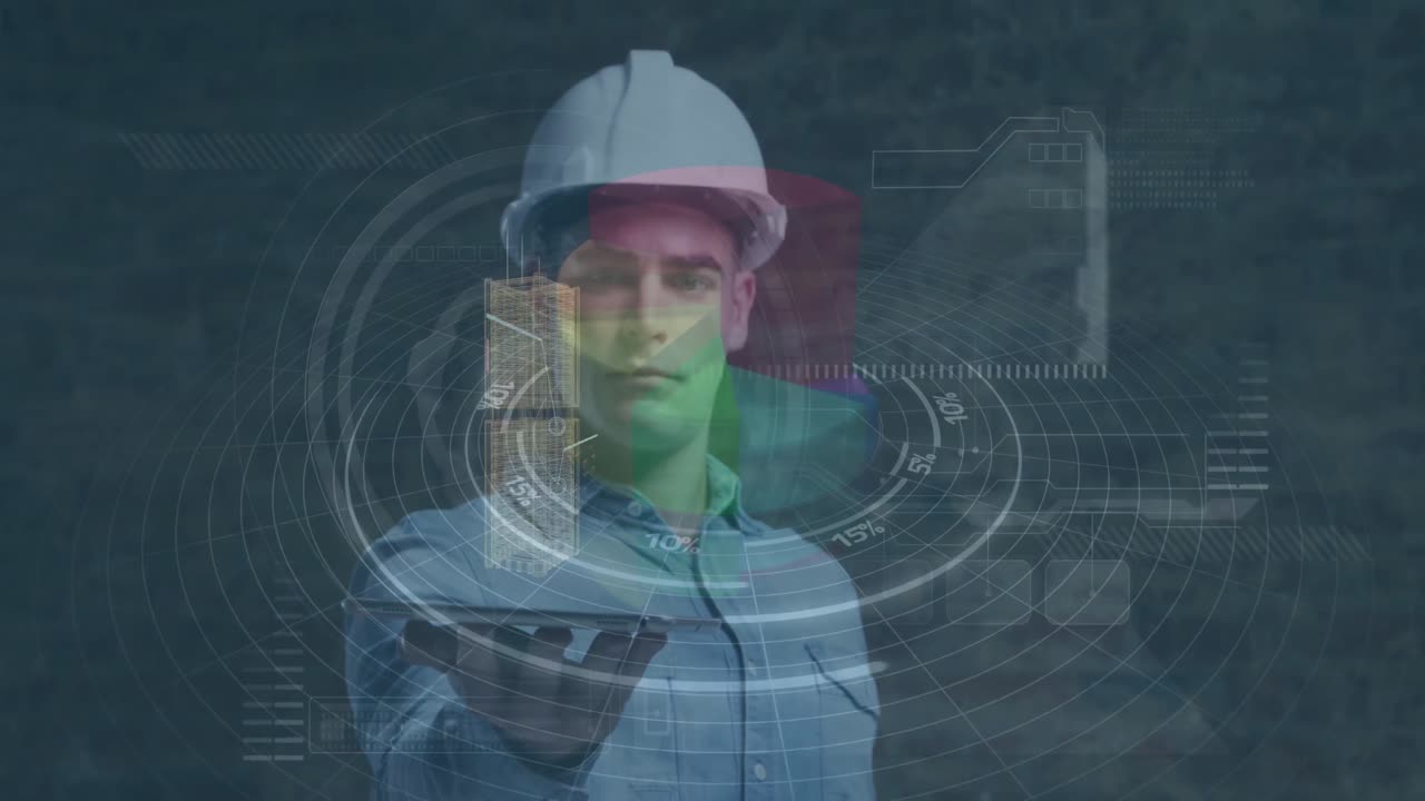 animación del procesamiento de datos sobre la ingeniería caucásica