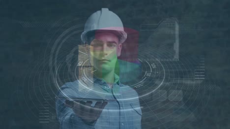 animación del procesamiento de datos sobre la ingeniería caucásica