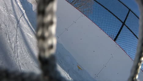 hockey goal score in net outdoor winter sport