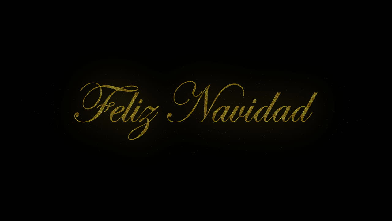 animación de color dorado texto feliz navidad sobre fondo negro
