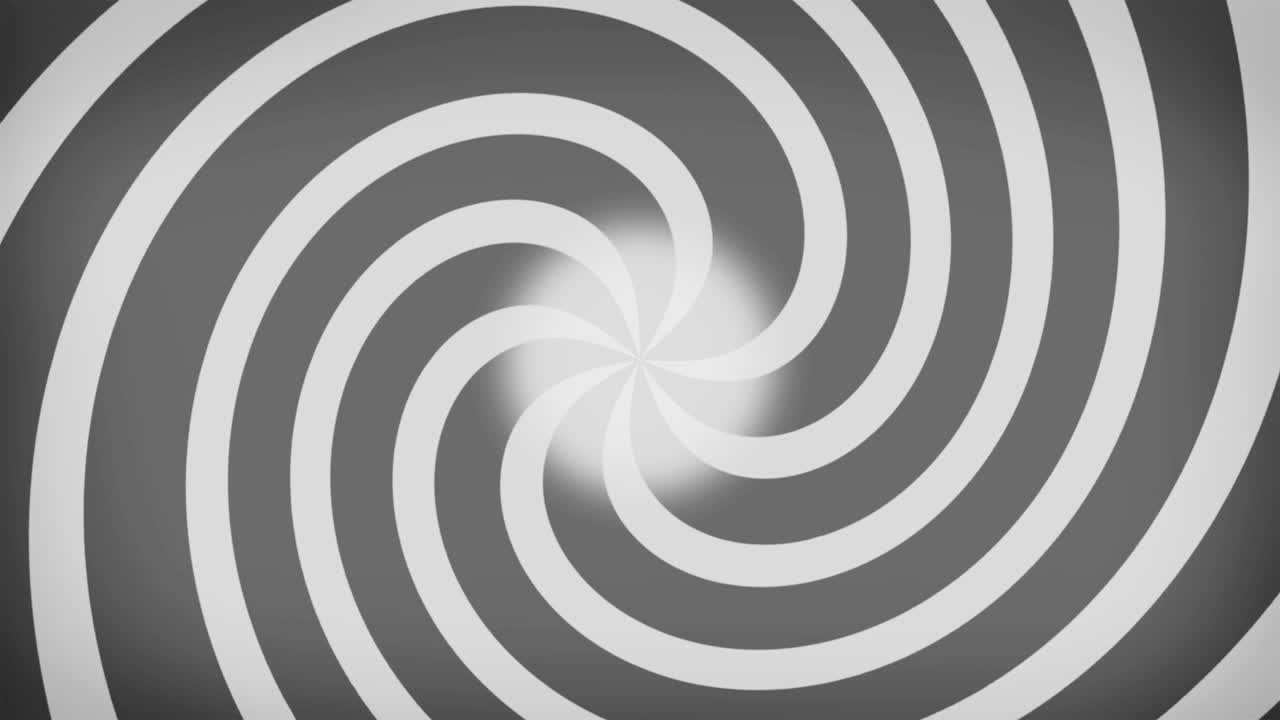 스피럴 회전 2d 모양 라인 애니메이션 광학 착각 hypnotic kaleidoscope 원형 모션 그래픽 시각 효과 그래디언트 배경 색상 회색 기