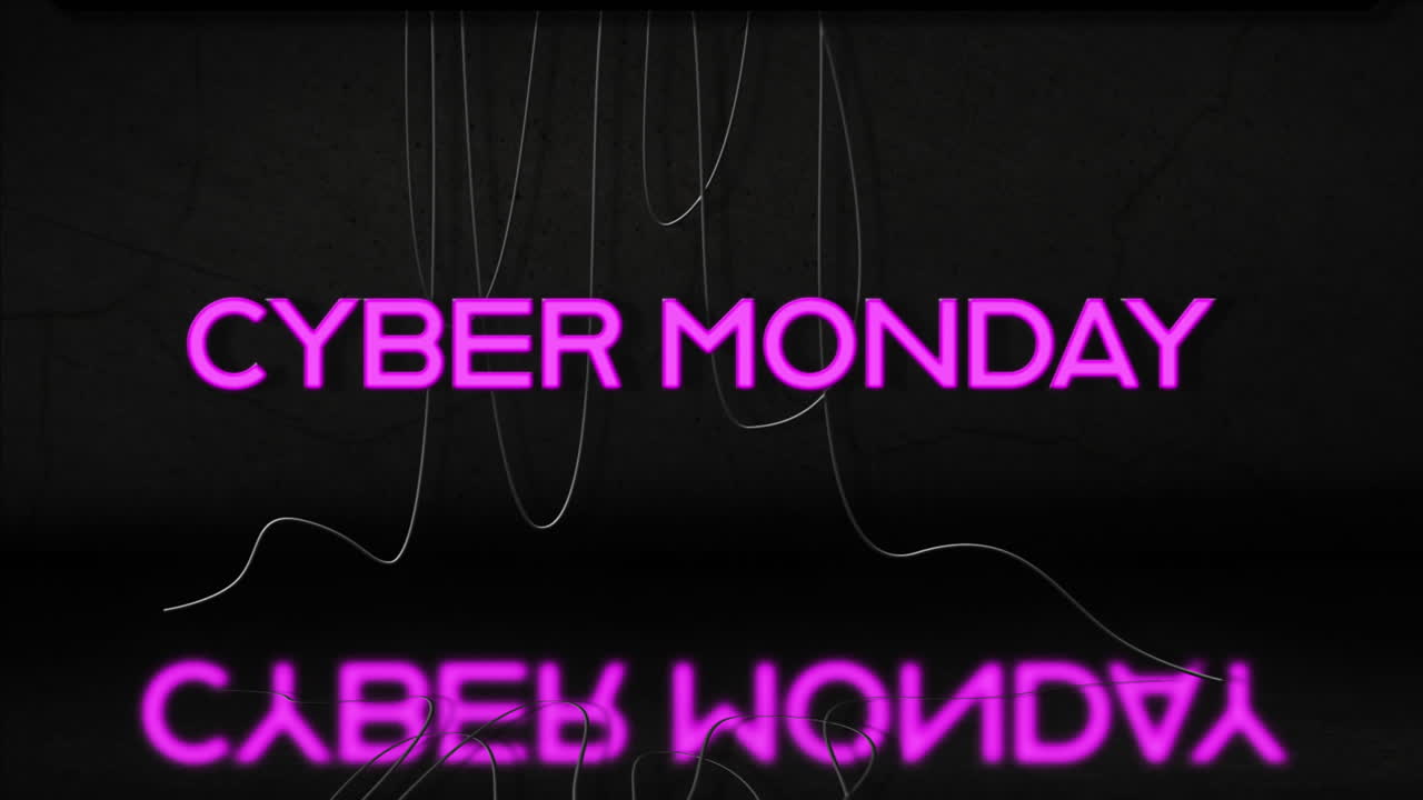 Pink neon Cyber Monday text