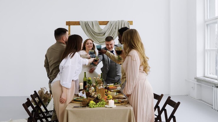 Bride giving a speech on the banquet