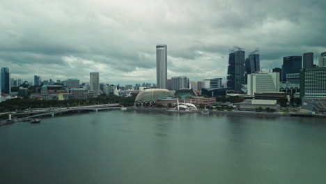 singapore marina bay cityscape on a cloudy day