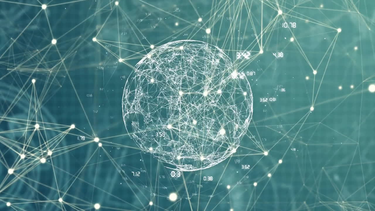 Animation of network of connections over globe