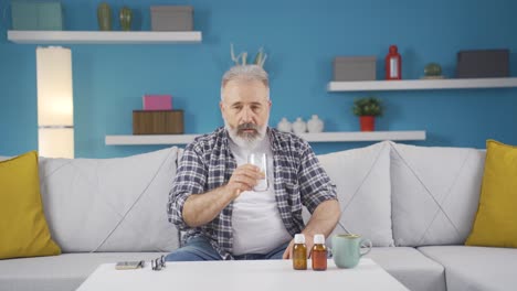 el hombre que se siente físicamente débil.