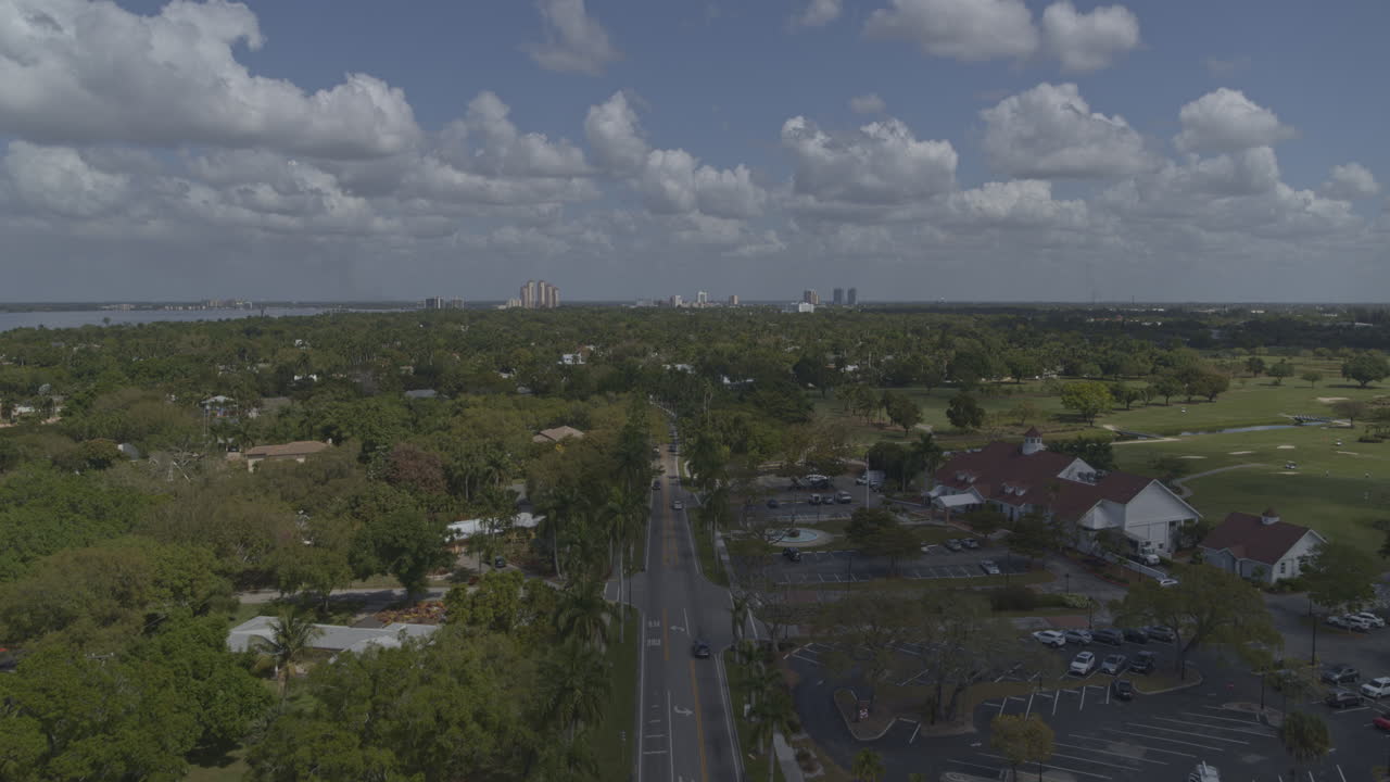 Fort Myers Florida Aerial v5 forward aerial along McGregor Boulevard towards the country club - DJI Inspire 2, X7, 6k - March 2020
