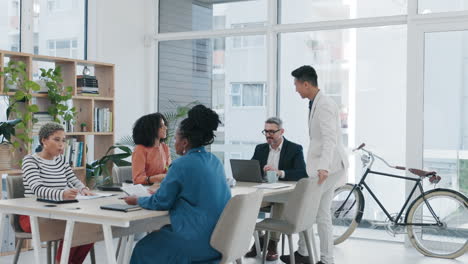 Bike,-business-man-and-arrive-for-meeting