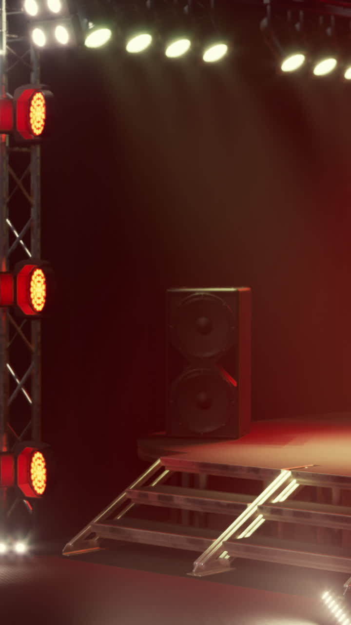 escenario de concierto vacío con iluminación roja