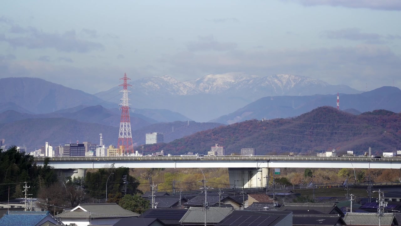 Panorama della Prefettura di Gifu, Giappone.