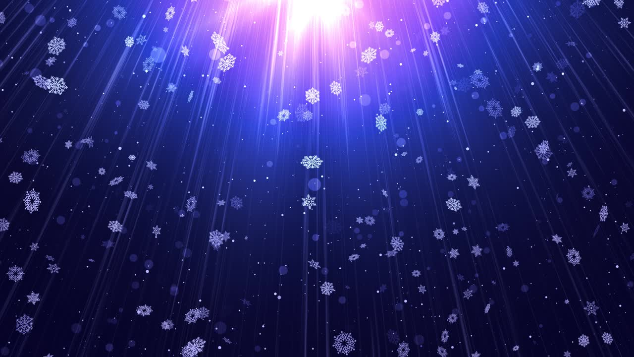 The winter glittering background falling snowflakes confetti snowflakes and bokeh lights 4k 3d