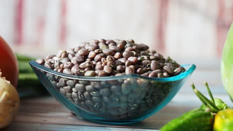 a bowl of beans with vegetables