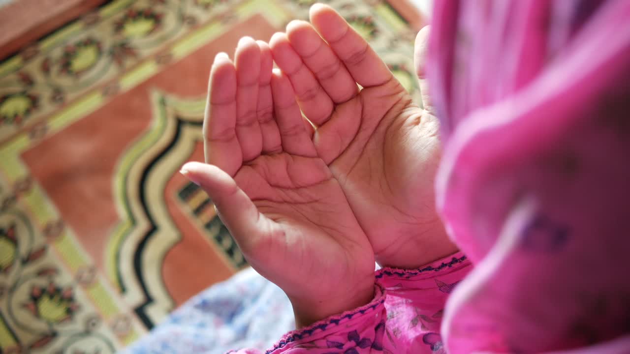 Close up of muslim women hand praying at ramadan | Premium Stock Video ...