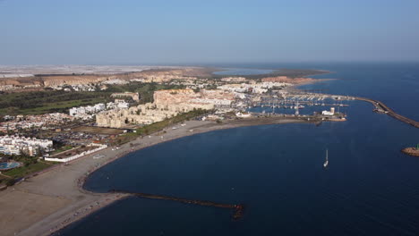 panoramic shot of the city of el ejido near the mediterranean sea in andalusia, spain