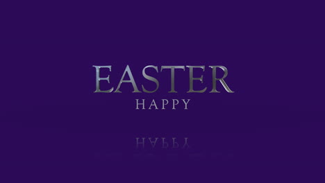 elegance happy easter text on purple gradient