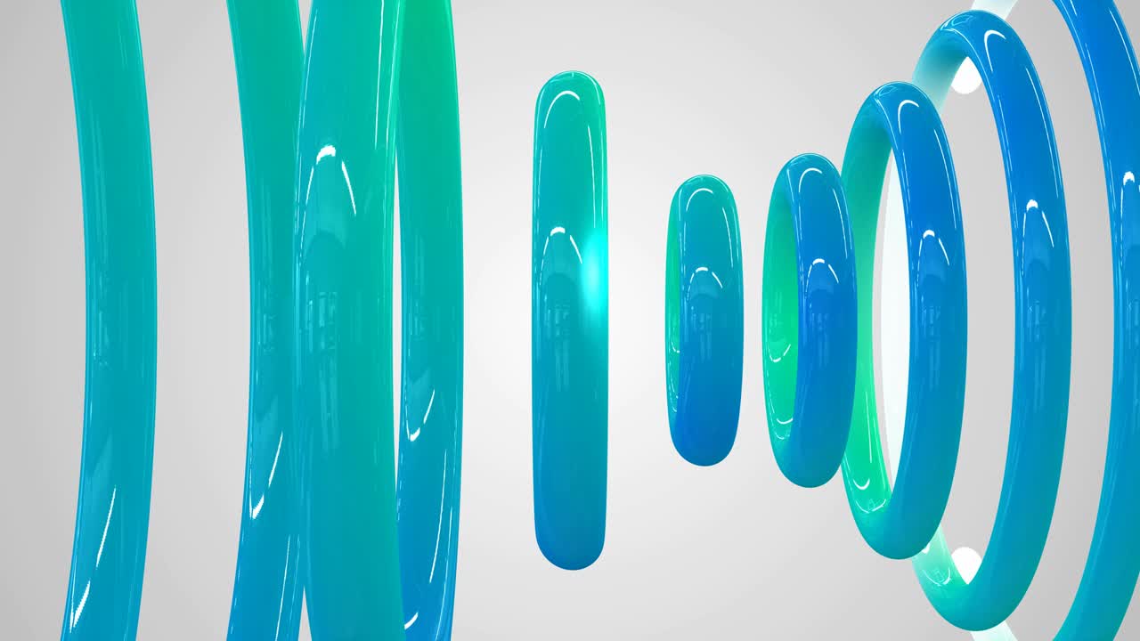 Abstract fresh blue circles liquid glass animation. Seamless loop footage.