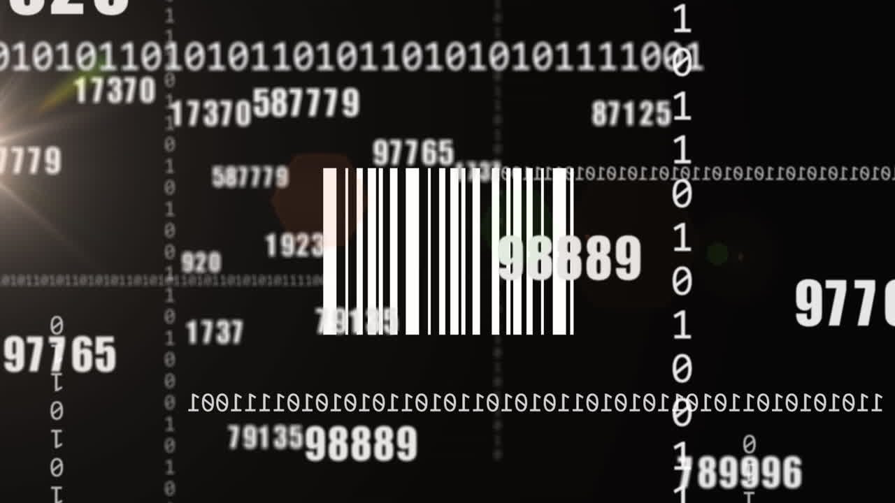 바코드, 바이너리 코딩 및 데이터 처리의 애니메이션