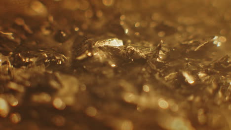 golden color metal fillings close-up