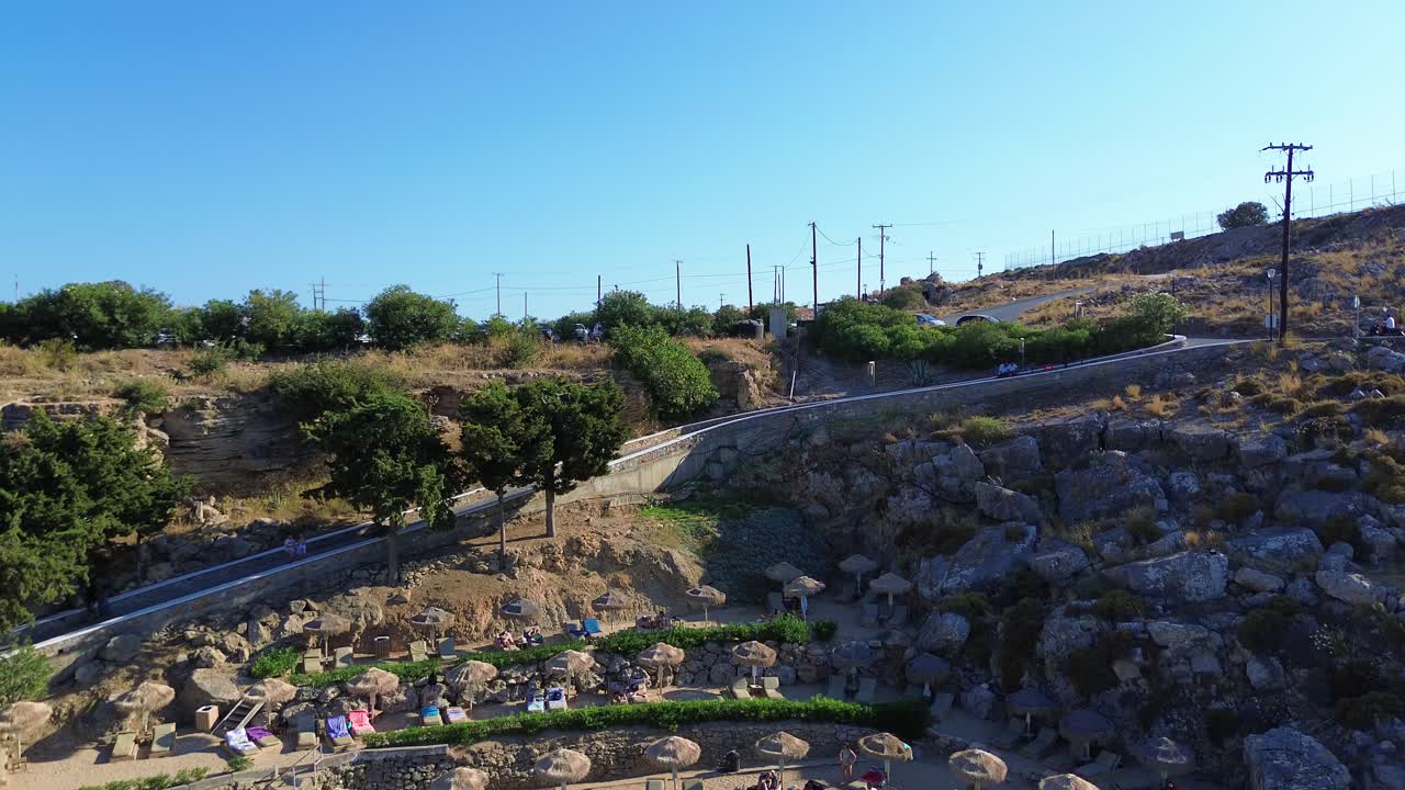 그리스 로데스 에 있는 아기오스 파블로스, 린도스 아크로폴리스, 집 들, 지중해