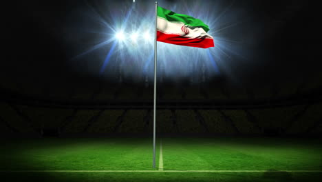 Iran-national-flag-waving-on-flagpole