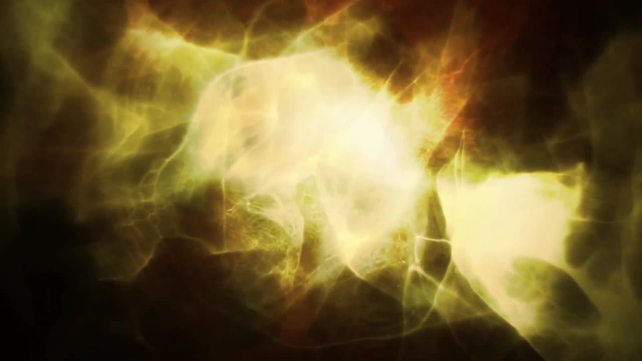 Animation of green light trails on black background