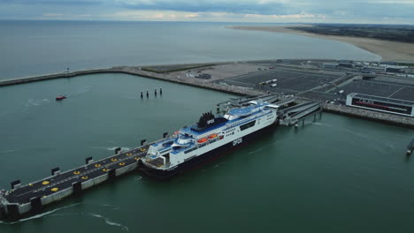 ferry at port with aerial view